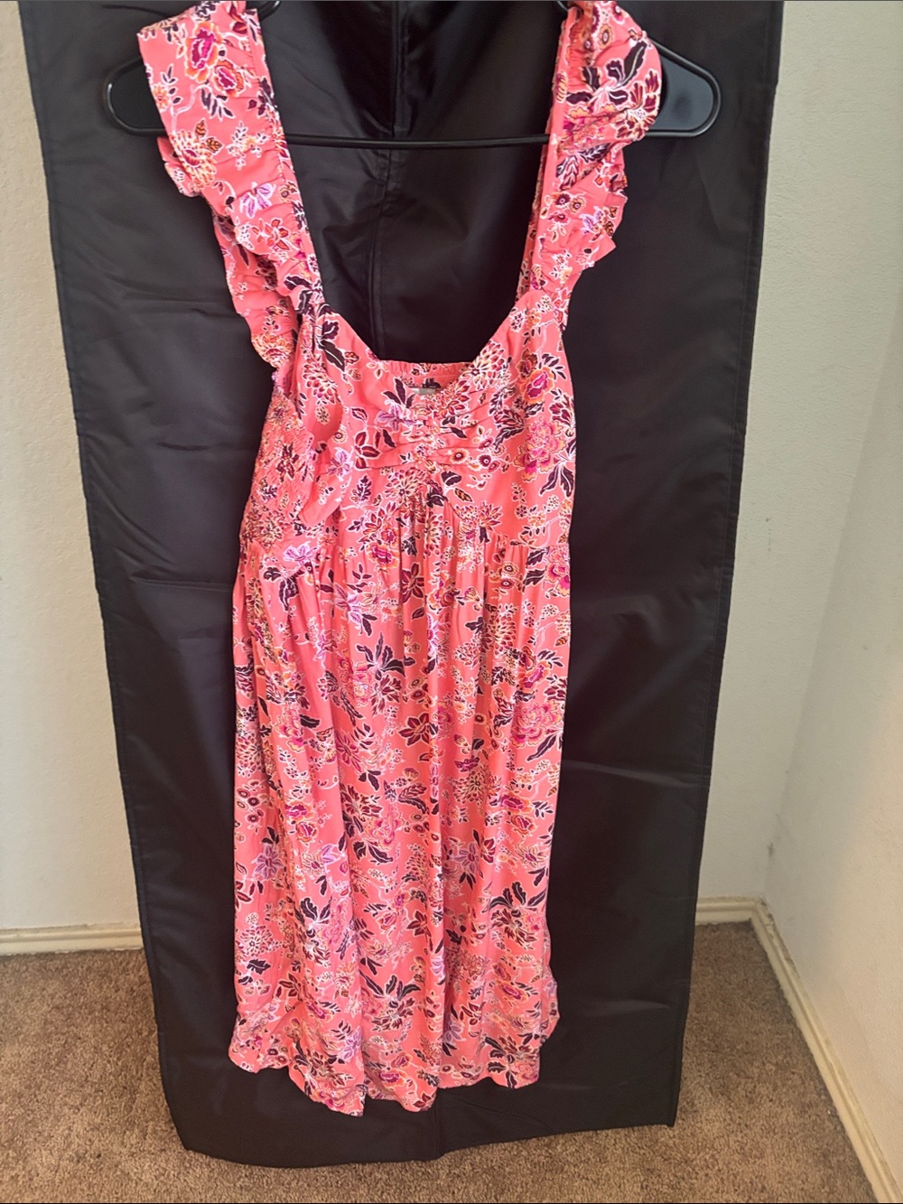 LOFT Pink Floral Midi Dress